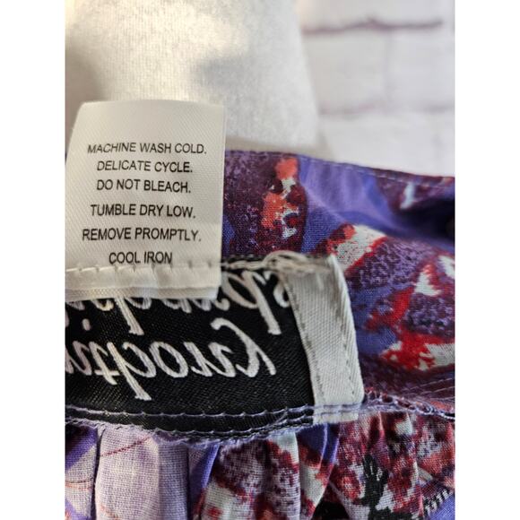 Anthony‎ Richards Purple Red Butterflies Mumu Dress Size XL NEW Short Sleeve - Picture 11 of 11